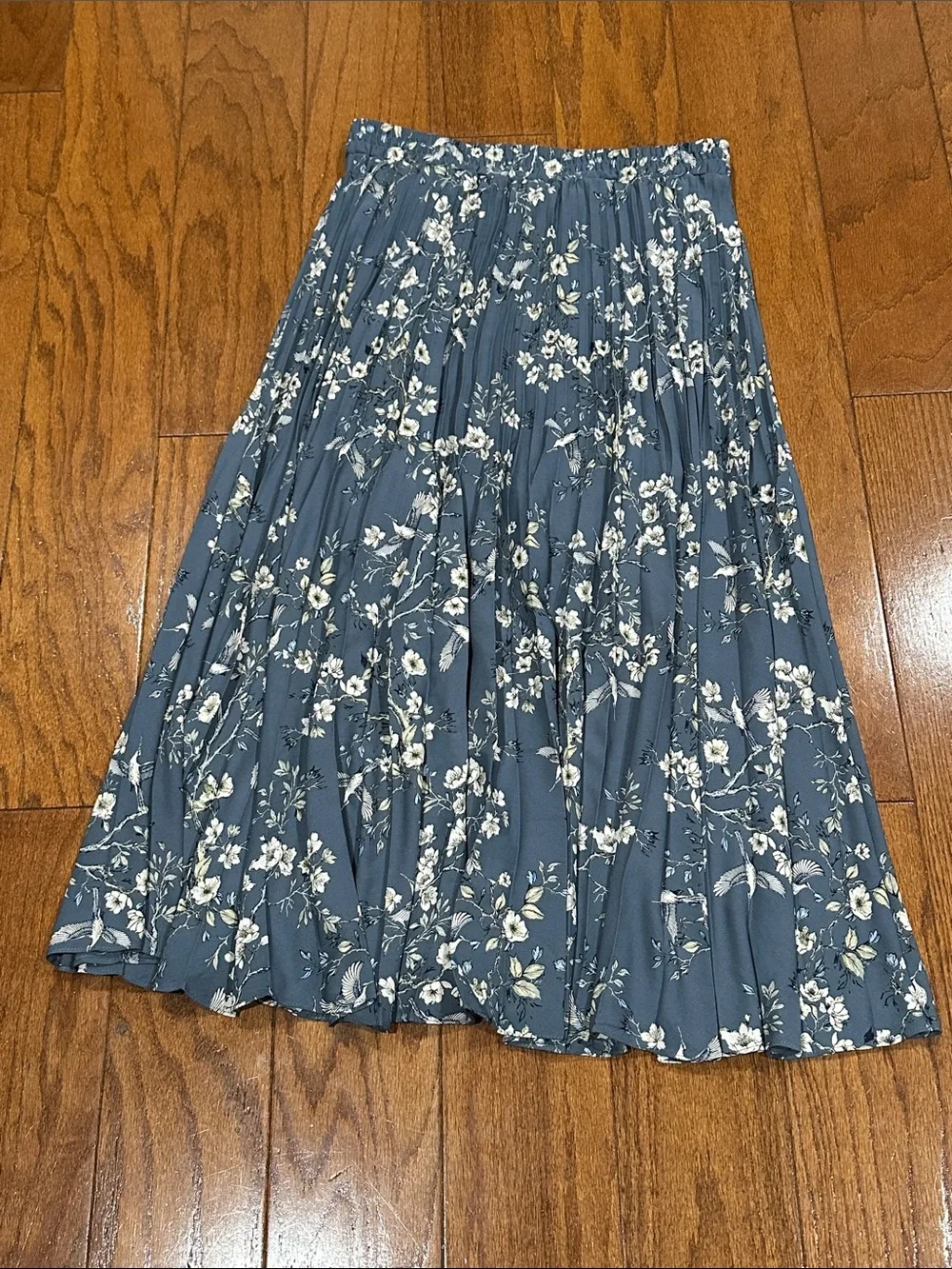 Max Studio Floral Pleated Midi Skirt